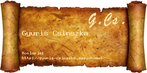 Gyuris Csinszka névjegykártya